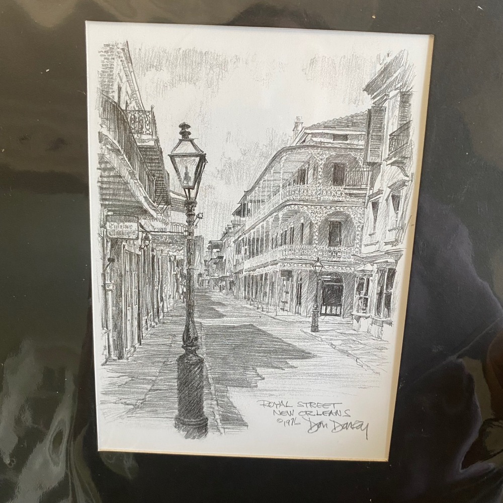 Don Davey 1976 French Quarter Royal Street New Orleans Signed Lithograph Matte